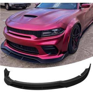 Front Bumper Lip Splitter Spoiler Fit for Dodge Charger SRT Hellcat Widebody 2020-2023 Matte Black Accessories Air Chin Body Kit