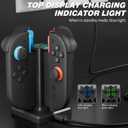 RHOTALL Charging Dock Compatible with Nintendo Switch 2 joycon Controllers, 4 in 1 Fast Charger Station for Switch 2 with LED Indicator and Charger Cable,Magnetic & Non-Slip Base Charging Accessories