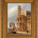 Vintage Canvas Frame for 18x24 Art Prints Oil Paintings, 3.6" Extra Wide DIY Wood Ornate Open Back Wall Picture Frames for Landscape Family Animal Memorial Portraits, No Glass & Back (Gold)