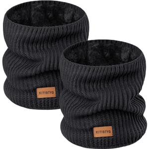 Winter Neck Gaiters & Ski Mask,Winter Fleece Neck Warmer Face for Men &Women Windproof Gift (Black*black)