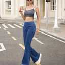 CLOZOZ High Waisted Flare Jeans for Women Stretchy Pull On 70s Bell Bottom Jean Pants Trendy Fashion Fitted Pant with Pockets (Blue, XL)