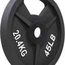 Signature Fitness Cast Iron Plate Weight Plate for Strength Training and Weightlifting, Olympic or Standard, O. 45LB (Set of 2)