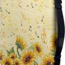 Suobstales Sunflower Music Note Bible Covers PU Leather Durble Bible Case for Women Men Bible Bag Tote Book Carrying Case Christian Bible Accessories with Handle, Yellow, M