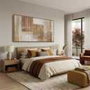 Large Beige Abstract Canvas Wall Art for Living Room - Modern Neutral Minimalist Framed Artwork, Warm Creamy Textured Wall Paintings for Bedroom Decor, Sophisticated Gallery Pictures 24×48In