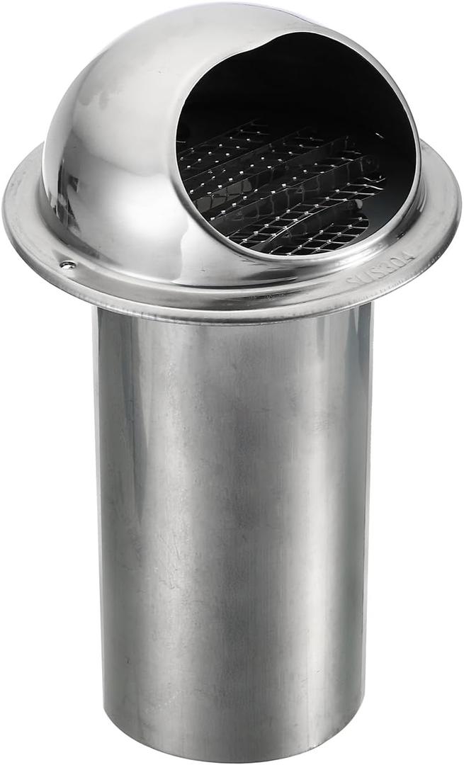 PATIKIL 3" Round Soffit Air Vents, 304 Stainless Steel Louver Grille Vent Cover Screen Mesh Grill Hood for Kitchen Bathroom Wall Ceiling Floor Ventilation