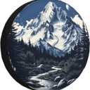Spare Tire Cover Mountains Lake Tree Nature Landscape Wheel Covers Weatherproof Universal Wheel Protectors for Rv SUV Camper Travel Trailer 15 Inch