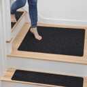 MBIGM Non-Slip Carpet Stair Tread Mat 30" x 30" Landing Rug-Matching Mat Non-Skid Safety Rug Slip Resistant - Black