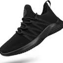 Feethit Womens Slip On Running Shoes Non Slip Walking Shoes Lightweight Gym Workout Shoes Breathable Fashion Sneakers (9.5, All Black)