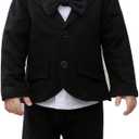 Baby Boys' Blazer Long Sleeves Shirts Pants Gentleman Suit 3 Pieces Sets Black 2-3 Years