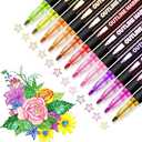 Glitter Markers 24 Colors Double Line Outline, Markers, For Doodling,Painting,Christmas Cards, DIY Craft Projects Art Supplies For Girls Kids Ages 8-12 Glitter Pens For Adults