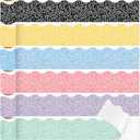 6 Rolls 196.8ft Colorful Composition Bulletin Board Border Composition Notebook Classroom Decoration Back to School Board Trim Bulletin Chalkboard Wall Decorations for Office School Wall (Sprinkle, Pastel)