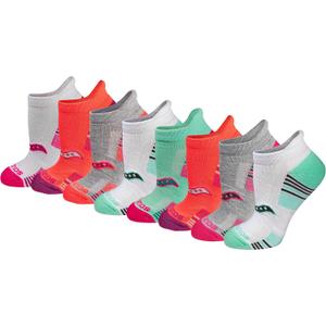 Saucony Women's RunDry Performance Heel Tab Athletic Socks, Assorted Light (8 Pairs), Small