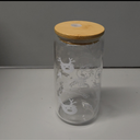 24 Set Christmas Glass Cups 16 oz Drinking Glasses with Bamboo Lids and Straws Christmas Iced Coffee Cup Drinkware Santa Snowflake Tumbler Holiday Mugs Xmas Gift for Women Mom(White Style)