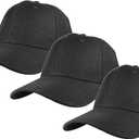 Gelante Plain Baseball Cap Adjustable Back Strap 3 PC