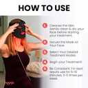 Hooga Red Light Therapy Mask LED Face & Neck Light Therapy Mask Set, 630nm 660nm Red & 850nm Near Infrared, Tri Chip LEDs, Rechargeable, Adjustable Comfortable Fit