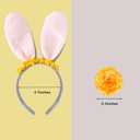 2 x 2PCS Bunny Costume Accessories Animal Rabbit Ear Headband Floral Pin Women Halloween Cosplay