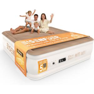 Air Mattress King with Built-in Pump, 18" Raised Blow Up Mattress