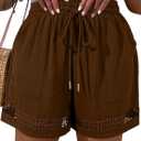 Eytino Women's Plus Size Shorts Elastic High Waist Casual Drawstring Shorts Lightweight with Pockets(1X-5X) (XXL)