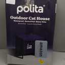 Rugged Heated Cat House for Outdoor Cats in Winter, Extremely Insulated & 100% Weatherproof, Elevated Feral Cat Shelter with Waterproof Eaves & Safe Escape Door for Stray & Barn Cats (Dark Blue)