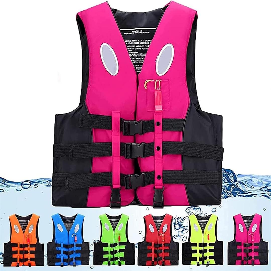 BaHeLs Adult Kayak Vest High Buoyancy Swim Vest Women's Men's Adjustable Safety Jacket Swimming Fishing Outdoor Water SportsSurfing, Rafting, Kayaking (Color : Pink, Size : Medium)