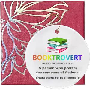 Gifts for Book Lovers, Funny Ceramic Ornament Keepsake Sign Round Hanging Plaque Gifts for Librarian Nerd Reading Lovers Bookworm Reader Book Decor Birthday Graduation Gift