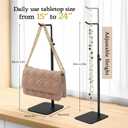 Purse stand,Adjustable Purse Display Stand,Black Handbag Display Stand,Hanger Rack for Bags,Suitable for Desktops,Wardrobes and Commercial Storeshook Stand