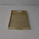 17.5"x12" Gold Glossy Crocodile Faux Leather Serving Tray Beautiful Modern Elegant Decorative Tray with Handles Ottoman Coffee Table Tray for All Occasion's