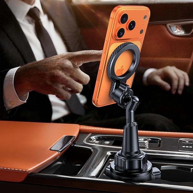 Miracase for MagSafe Car Mount, [Strong Magnetic] 2026 Hands Free Phone Holders for Your Car, Universal Cup Holder Phone Holder for iPhone 17 16 15 14 13 12 Pro Max, Samsung & More Smartphones