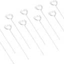 PATIKIL 4.7 Inch Metal Wire Place Card Holder, 30 Pack Photo Picture Floral Picks Heart Shape Clips for Party Meeting Wedding Displaying DIY, Silver Tone