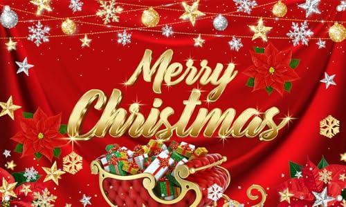 Alltten 102.3''x59'' Merry Christmas Banner Christmas Backdrops for Wall Xmas Backdrop Christmas backgrounds for photographs F359