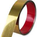 Hungbak Peel and Stick Metal Trim, Flexible Stainless Steel Molding for Wall, Fireplace, Mirror Frame, Craft and Home Decoration (Shiny Gold, 12m x 5cm)
