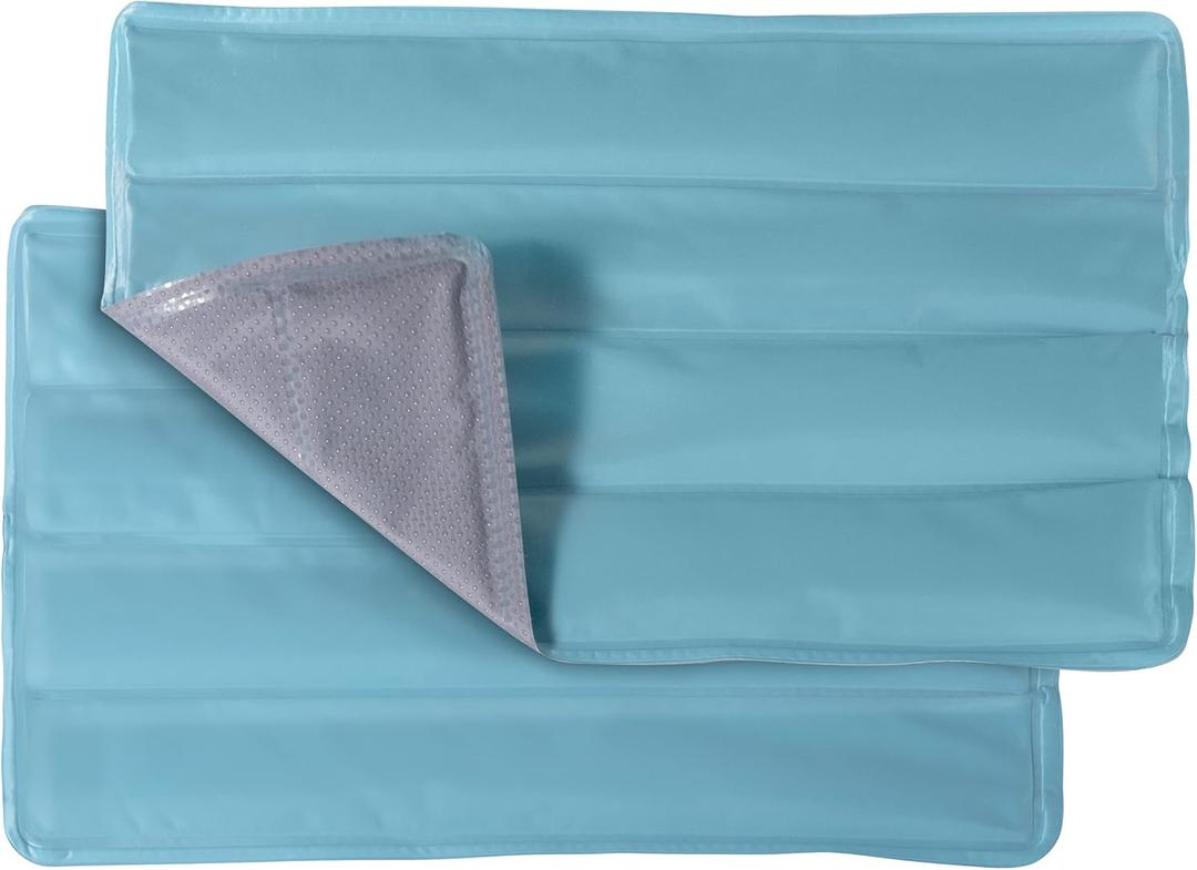 Ice Cooling Mat Gel Ice Pack Hot and Cold Pad for Back - XL 15.75 x 11.75  Heating Pad for Back Pain, Migraine Relief, Headache, Knee, Shoulder  Ice Packs for Injuries Reusable - Blue Set of 2