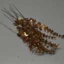 FEQO 36 Pcs Gold Eucalyptus Stems Artificial Leaves Faux Eucalyptus Stems Branches 15 inch for Wedding Bouquet Home Decor