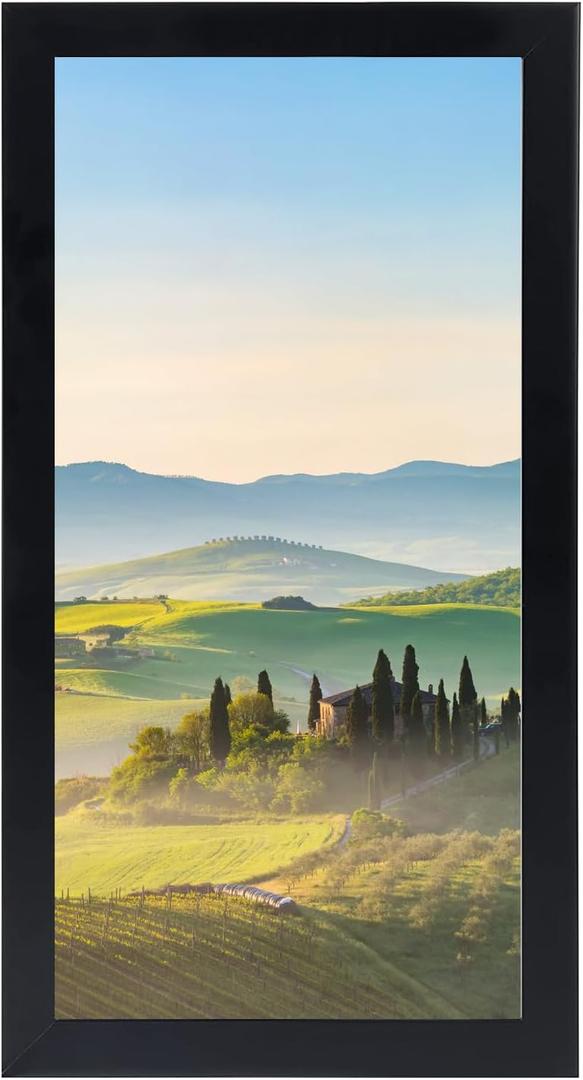 HUKONHEP 10x19 Black Picture Frames, Photos Frame with Plexiglass, Wall Gallery Photo Frames, Horizontal and Vertical for Wall Mounting, Home Office Decoration