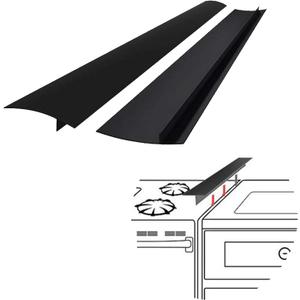 SEVCHY Silicone Stove Gap Covers (2 pack), Oven Gap Filler, Heat Resistant Stove Gap Filler, Seal Gap between Stovetop and Counter, Easy Clean (25 inch, Black)