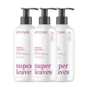 ATTITUDE Liquid Hand Soap, EWG Verified, Plant and Mineral-Based, Vegan Personal Care Products, White Tea Leaves, 16 Fl Oz (Pack of 3)