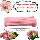 600 Pcs Thick Craft Pipe Cleaners Bulk 6 Assorted Colors,12 Inch Chenille Stem Pipecleaner Kit for Craft Animals, Flowers Making,Creative DIY Decorations (Pink Flower Color)