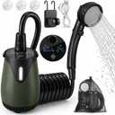 Portable Camping Shower 8000mAh Rechargeable Outdoor Shower with LED Display, IPX8 Waterproof, 4 Spray Modes, 5-Level Water Pressure & Colorful Ambient Light for Camping, Hiking, Beach, Pet Bathing