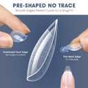 6 x Extra Short Almond Nail Tips:240PCS Soft False Nail Gel Tips Full Cover Acrylic Clear Fake Press On Nails for Extensions Women Manicure DIY 12 Sizes
