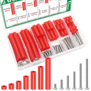 175PCS Red Electrical Outlet Spacers Kit, 85PCS 6-32 Thread Cup Head Mounting Screws and 90PCS Outlet Spacer Without Threaded, Outlet Spacers for Electrical Box, Screws Switch and Receptacle