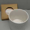 DOWAN 360 Rotating Extra Large Cooking Utensil Holder, 7.6" Kitchen Utensil Holder for Countertop, Utensil Crock for Farmhouse Kitchen Decor, Ceramic Stable Utensil Caddy, White Embossed