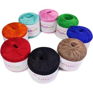 Crochet Thread, Size 10 Mercerized Cotton Lace Yarn Set, 8 Pearl 50g Balls Yarn for Hand Knitting