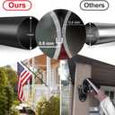 Flag Pole Holder for Outside House - 5ft Tangle Free Porch Flag Pole Kit with Mount Bracket,Heavy Duty American Flag Poles for 3x5 Flags Outdoor,Decorative Metal Flagpole for Porch,Garage - Black