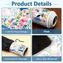 Colorful Floral Mahjong Mat with Carrying Bag 31.5" x 31.5" Non Slip Noise Reduction Table Cover Chinoiserie Blue Pink Floral Mahjong Mat for American Poker Card Board Dominoes Tile Games Gifts