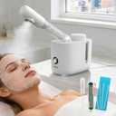 Facial Steamer Nano Ionic Face Steamer with 360 Rotating Arm, Esthetician Facial Steamer for Deep Cleaning, Portable Spa Facial Machine for Home Salon