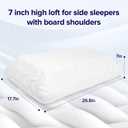 7" High Loft Memory Foam Pillow for Side Sleepers, Extra Thick Firm Pillow for Broad Shoulders & Large Frames, Designed to Stay Elevated, High Profile Pillow with Breathable Washable Cover