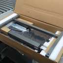 Vaunn Medical Pneumatic Adjustable Overbed Bedside Table with Wheels (Hospital and Home Use) (Black)