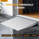 Gardhom Threshold Ramps for Doorways 2-4" Rise Aluminum One-Piece Portable Door Ramp for Wheelchairs for Home Steps Entry Ramp for Doorways for Scooters, Power Chairs, Walkers, 550LBS Load Capacity