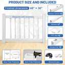 36" x 48" Vinyl Fence Gate Kit with Classic Round Balusters Heavy Duty White Plastic Safety Gate for Garden, Deck, Pool, Backyard