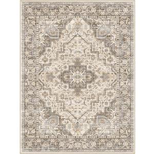 Area Rug 9x12, Washable Area Rugs 9x12 Living Room, Large Rugs for Bedroom with Non Slip Backing for Office Dining Room Nursery (Brown Multi)
